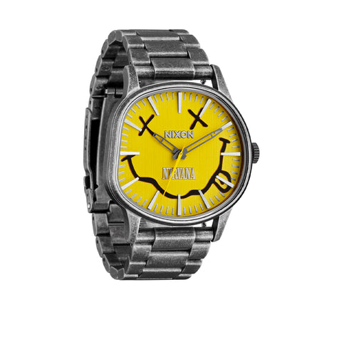 Nixon Nirvana Sentry Wobble - Yellow Nirvana Smiley - Streetart.fr